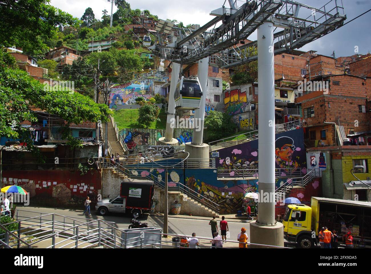 The cable car ride to Parque Arvi, Medellin, Colombia Stock Photo
