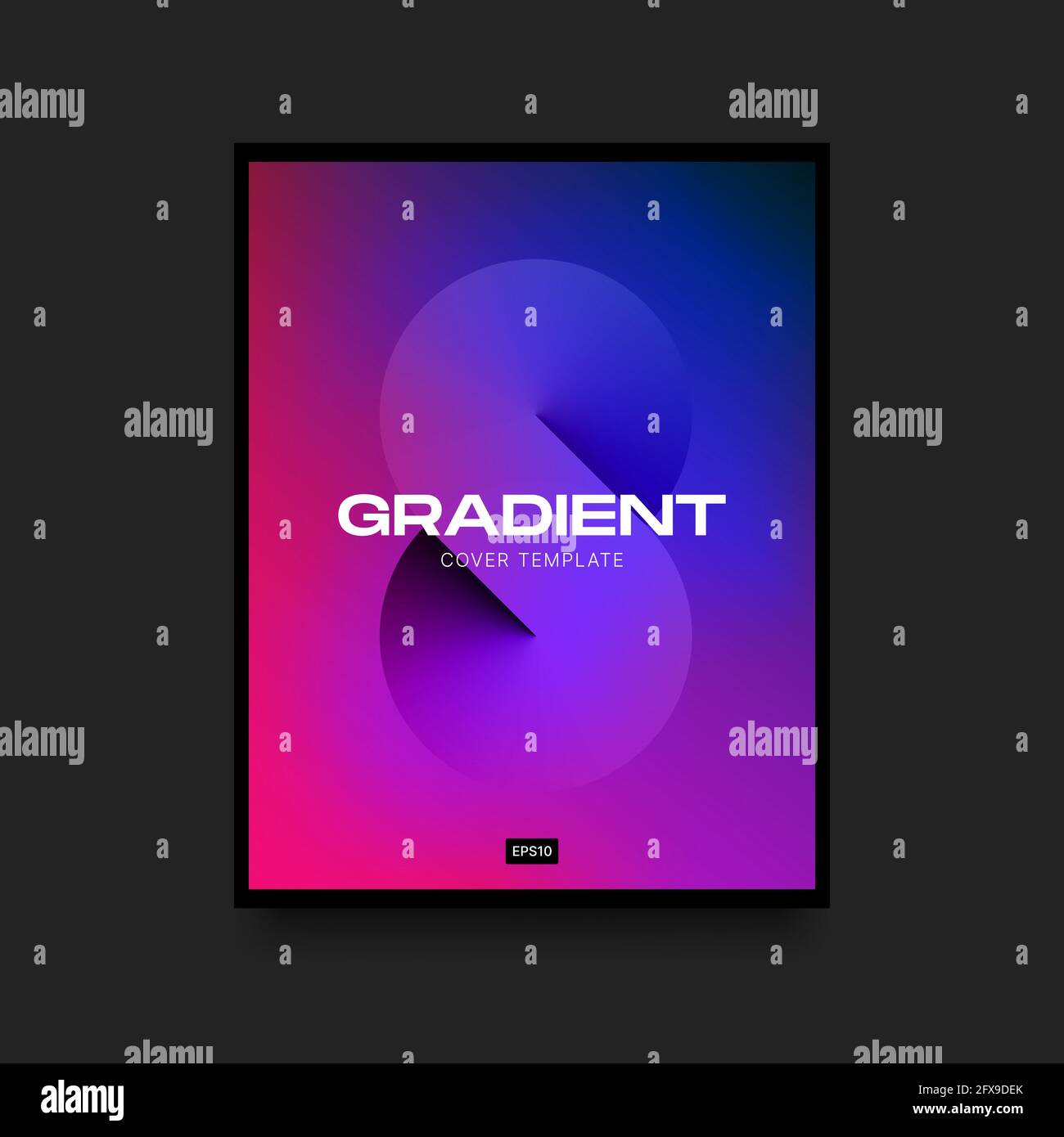 Blue and Pink Gradient Vertical Cover Template with Infinity Symbol. Vector illustration Stock Vector