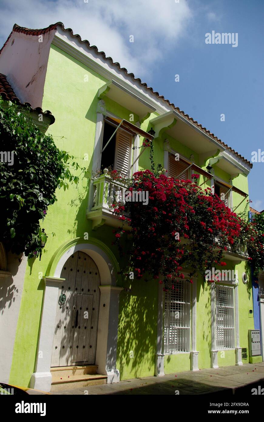 Beautiful colonial house, Cartagena, Colombia, South America Stock Photo