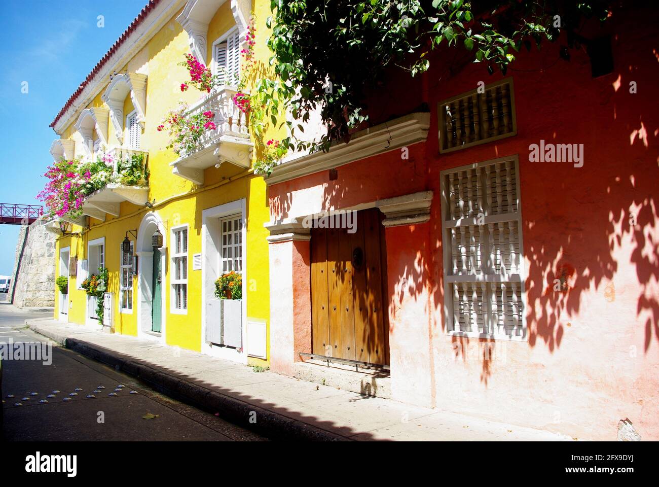 Beautiful colonial houses, Cartagena, Colombia, South America Stock Photo