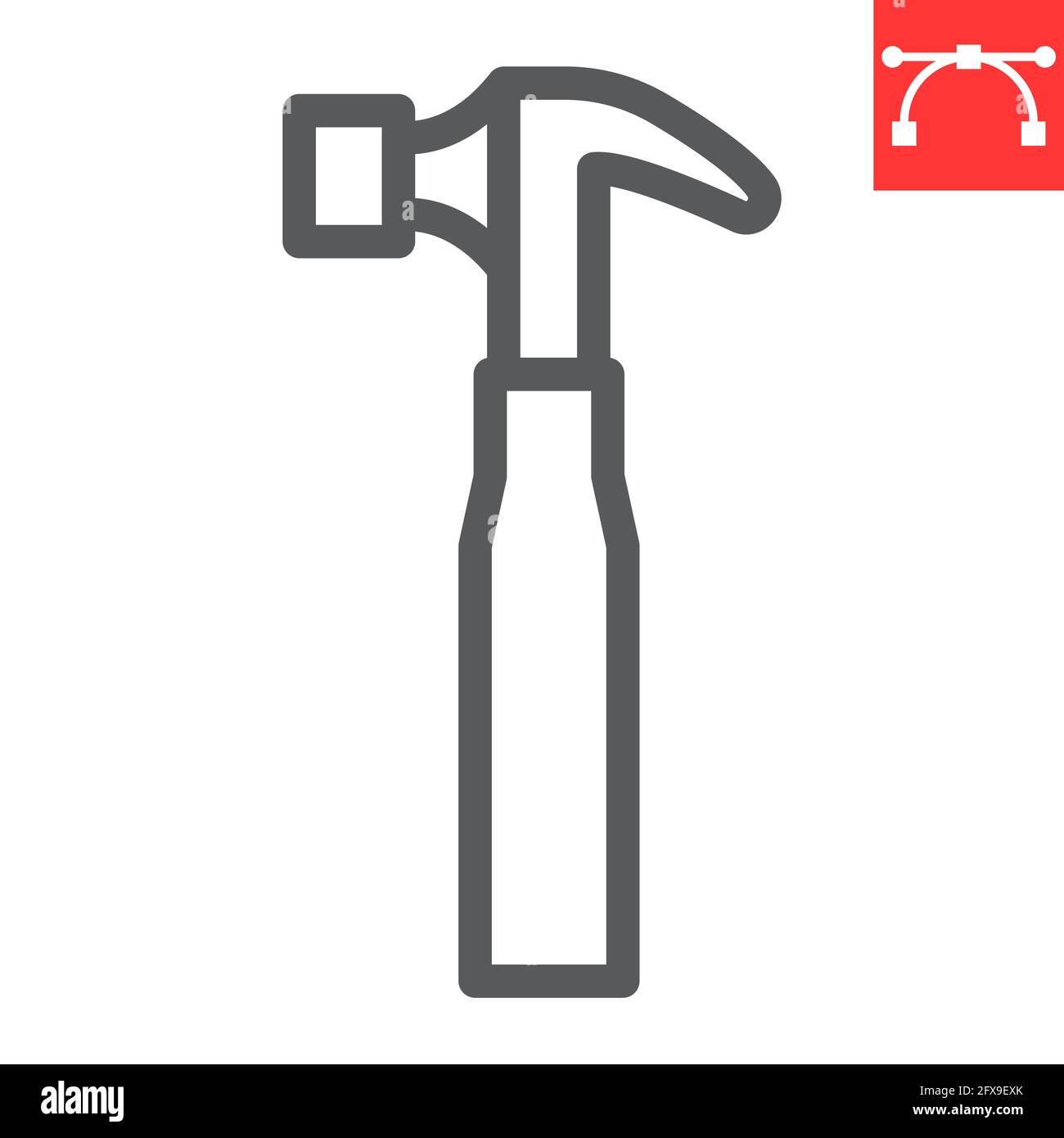 Hammer line icon, tool and repair, hammer vector icon, vector graphics ...