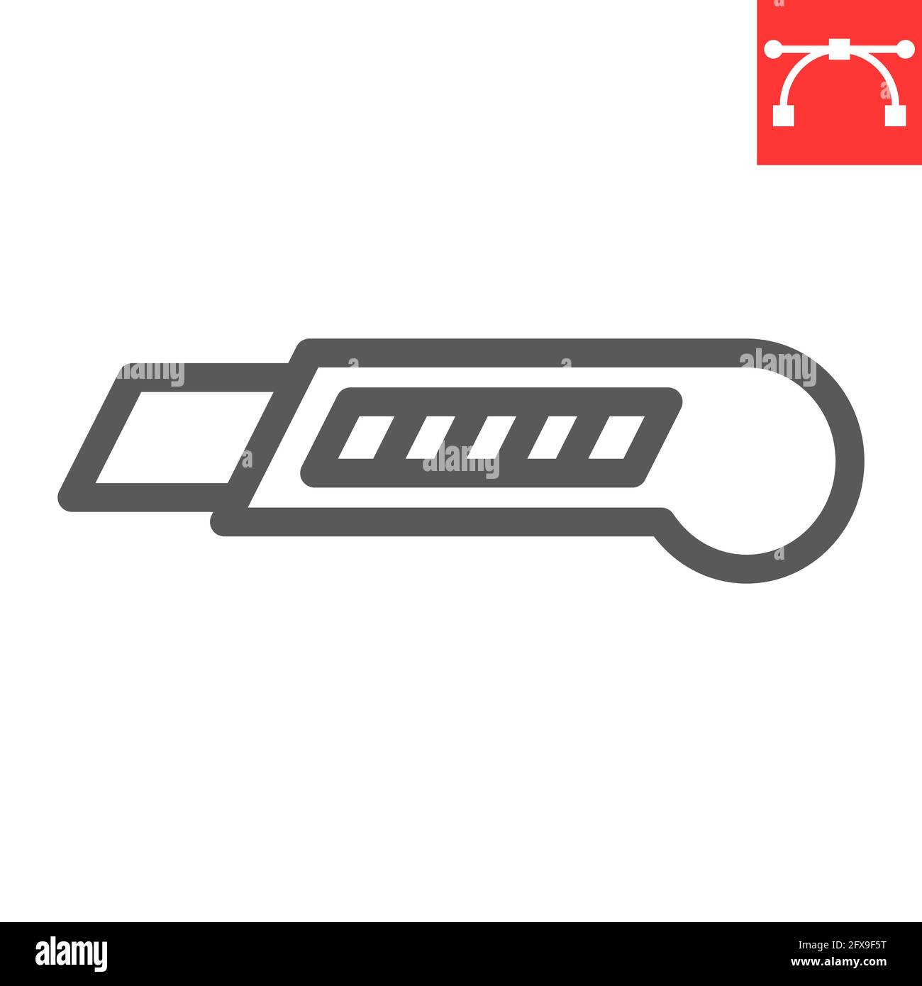 Stationery knife line icon Stock Vector