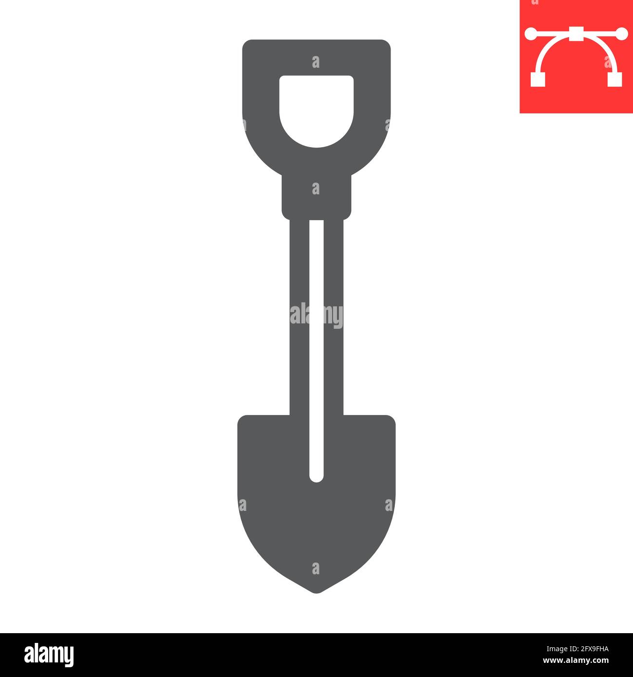 Shovel glyph icon Stock Vector
