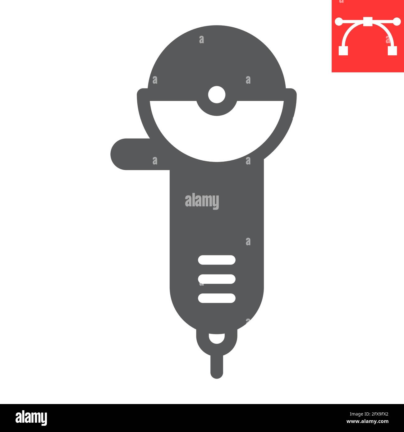 Angle grinder glyph icon Stock Vector