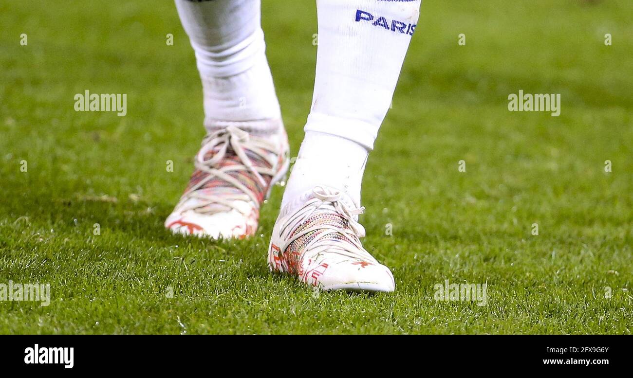 Puma Future Z boots of Neymar Jr of PSG during the French championship  Ligue 1 football match between Stade Brestois 29 and Paris Saint-Germain ( PSG) on May 23, 2021 at Stade Francis