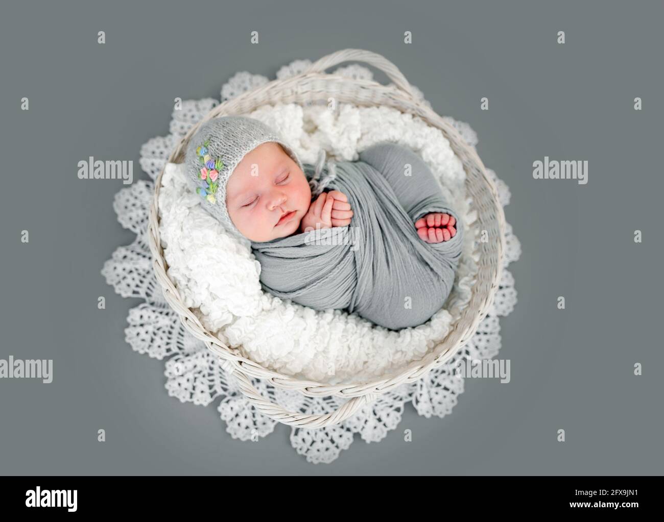 Newborn baby girl photoshoot Stock Photo - Alamy