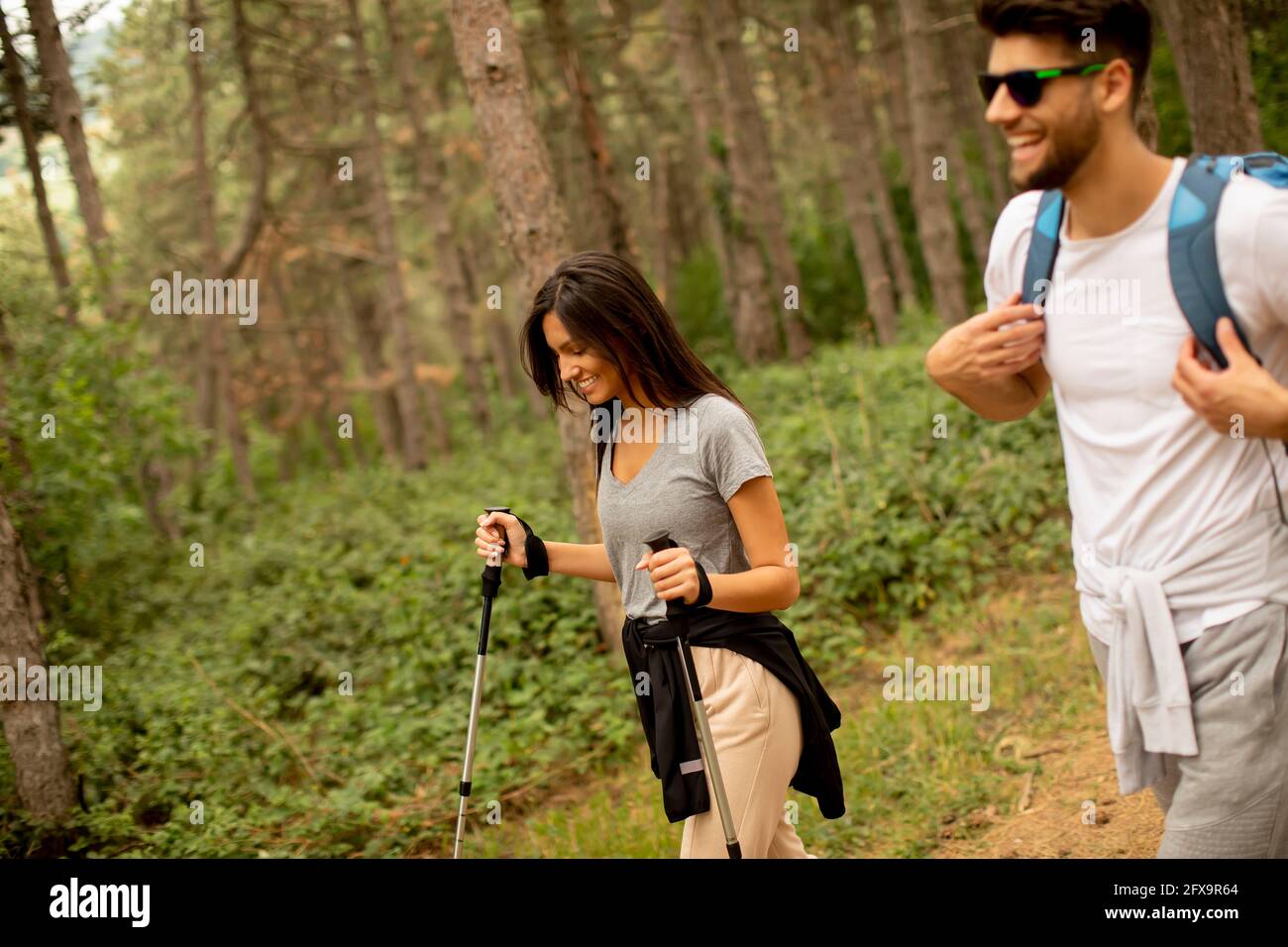 Man woman female couple walking hiking hi-res stock photography and ...