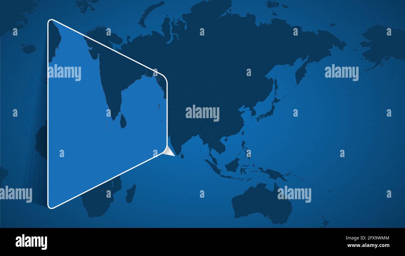 Location Of Maldives On The World Map With Enlarged Map Of Maldives Location Of Maldives On The World Map With Enlarged Map Of Maldives With Flag Geographical Vector Template For Your Design 2FX9WMM 