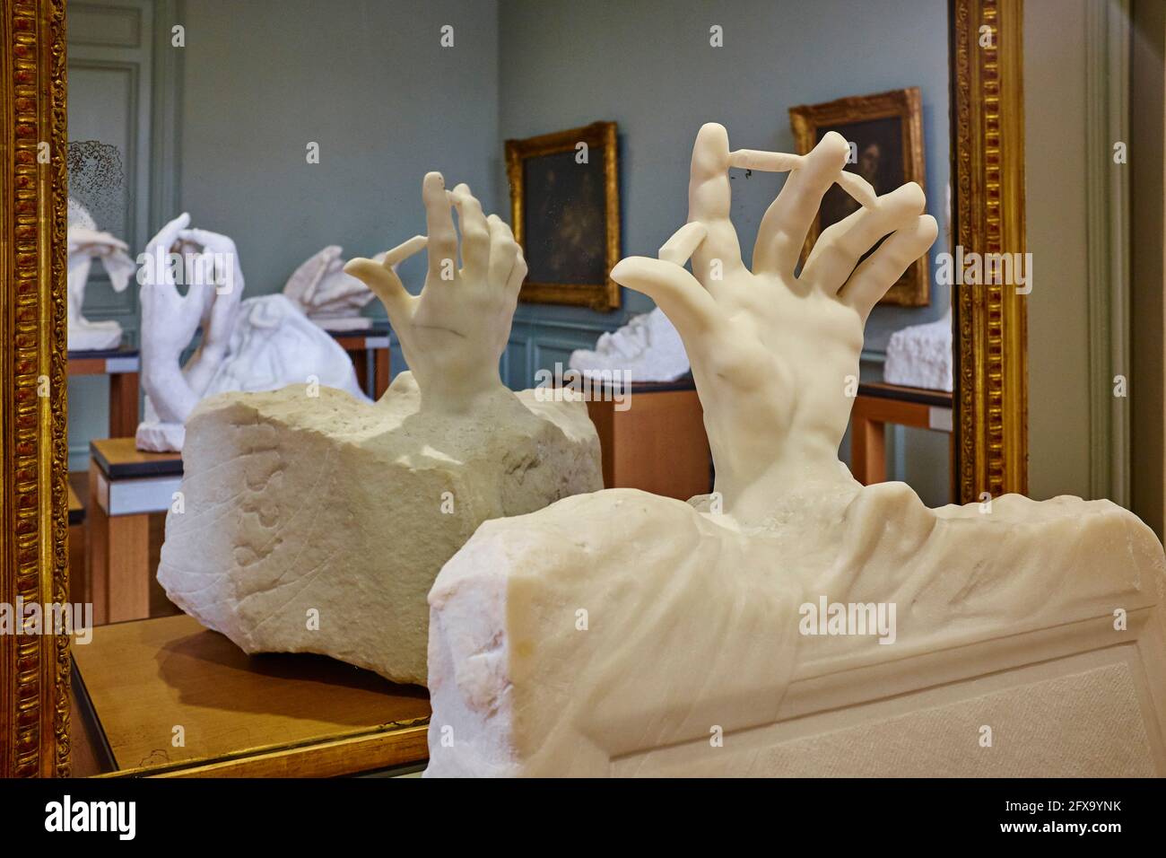 France, Paris, Rodin museum, Hand from the Tomb, Main Sortant de la Tombe Stock Photo