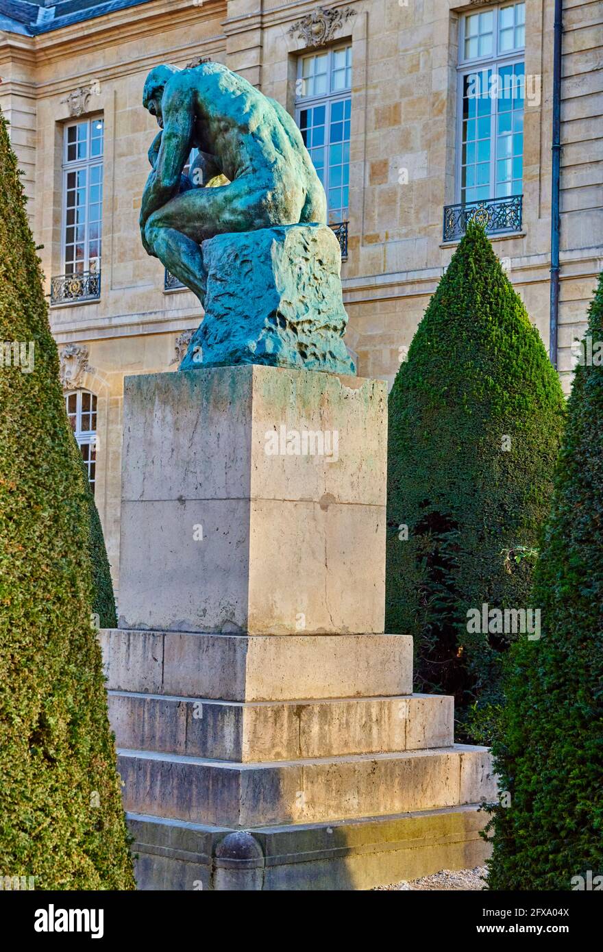 France, Paris, Rodin museum, The Thinker, le Penseur Stock Photo