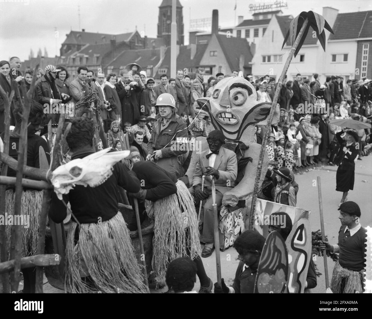 Carnival parade in Maastricht, 12 February 1961, parades, The Netherlands, 20th century press agency photo, news to remember, documentary, historic photography 1945-1990, visual stories, human history of the Twentieth Century, capturing moments in time Stock Photo