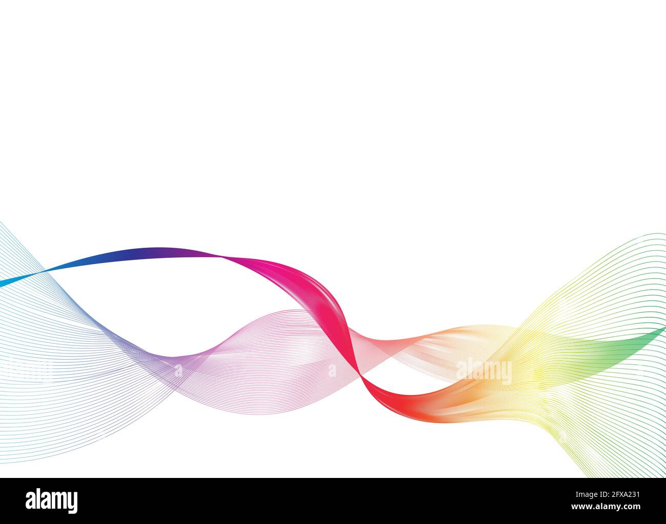 Abstract colorful wave line flowing isolated on white background for ...