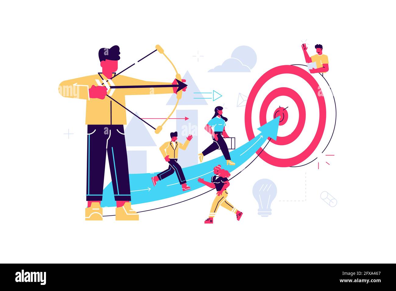 Best target, targeting and goal achievement idea Stock Vector