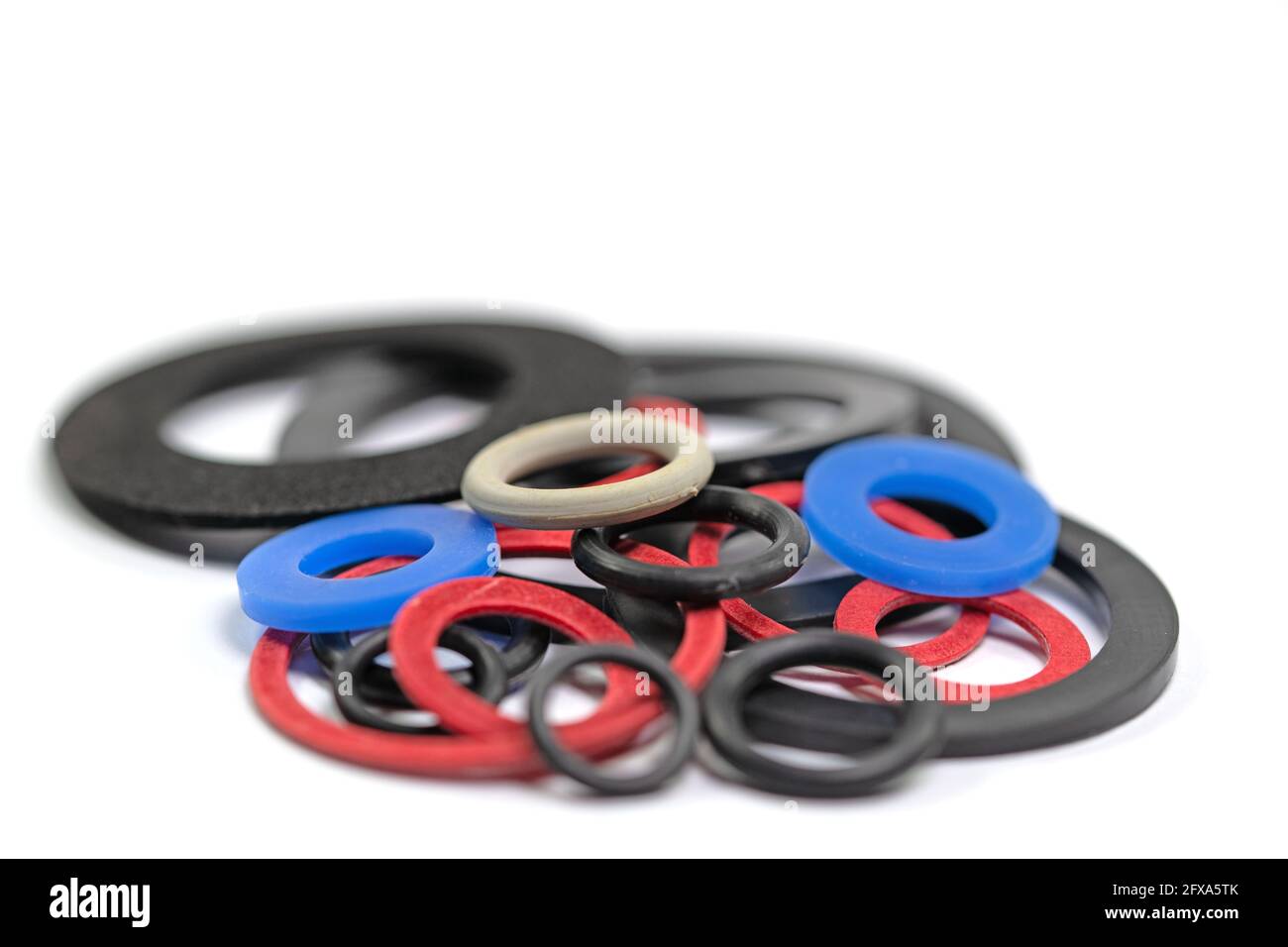 Various sealing rings against a white background Stock Photo Alamy