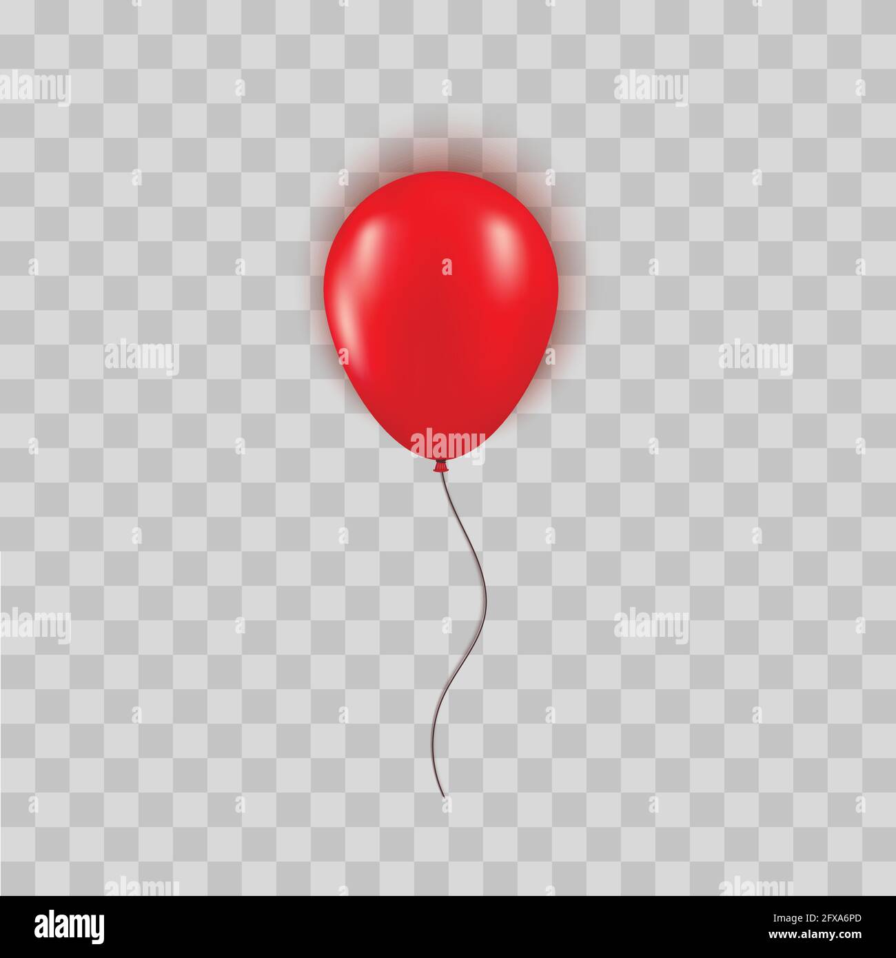 Realistic red balloon isolated on transparent background. Vector ...