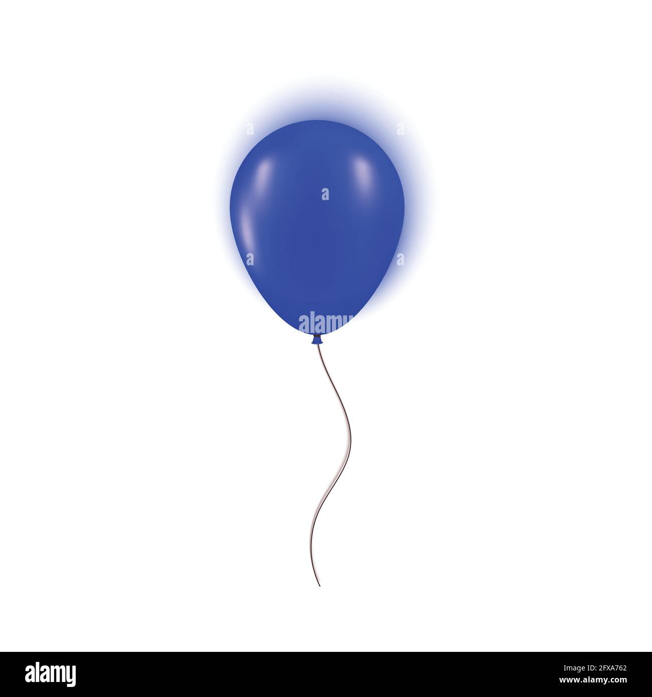 Realistic blue balloon isolated on white background. Vector element for ...