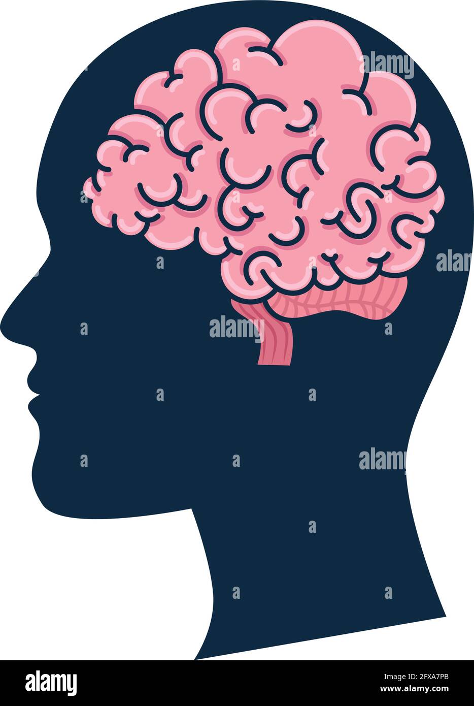 profile human with brain Stock Vector Image & Art - Alamy