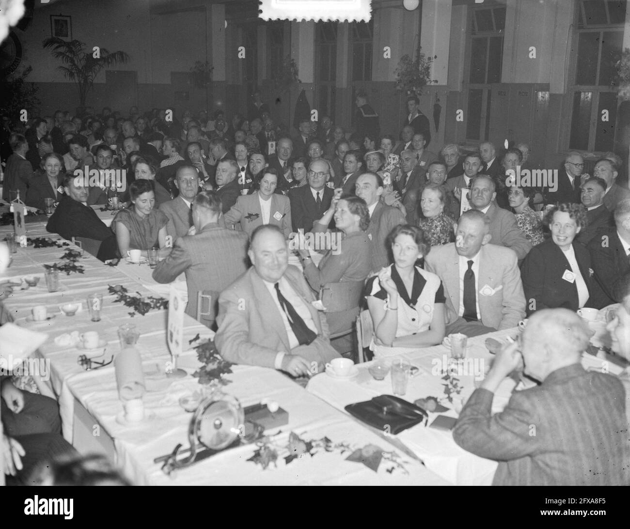 Dinner Rotary club NOC Voorschoten, 21 June 1952, dinner, The Netherlands, 20th century press agency photo, news to remember, documentary, historic photography 1945-1990, visual stories, human history of the Twentieth Century, capturing moments in time Stock Photo