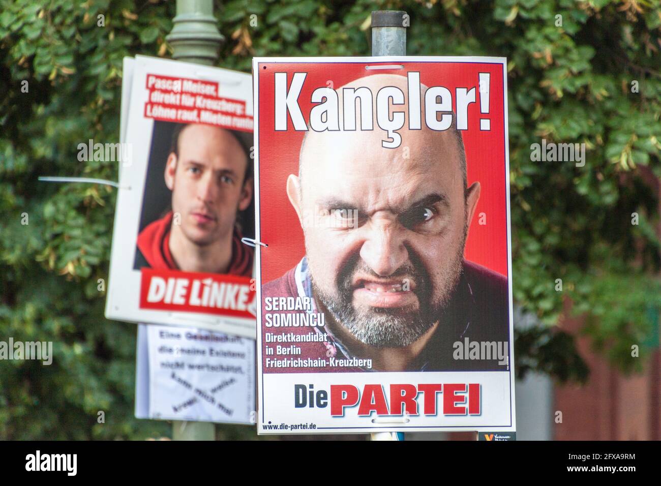 BERLIN, GERMANY - AUGUST 23, 2017: Election poster of satirical Die Partei party before 2017 Federal election. Stock Photo