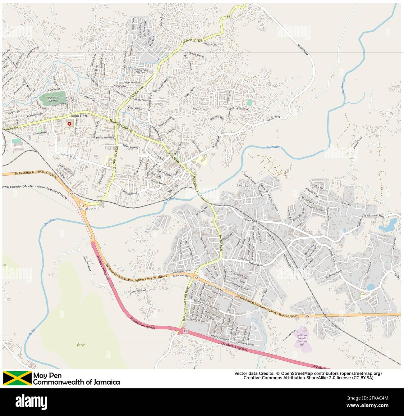 May Pen Jamaica Map May Pen Jamaica High Resolution Stock Photography And Images - Alamy