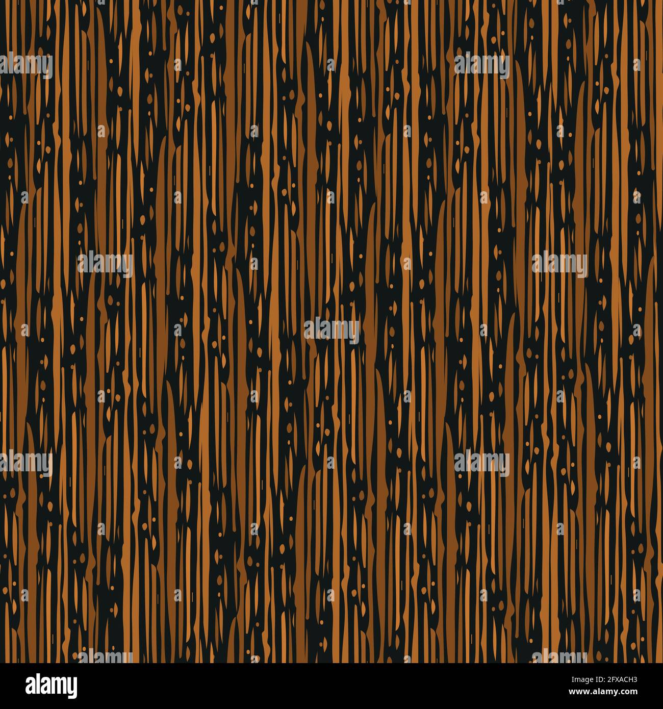 Abstract densely striped painterly vector seamless pattern background. Backdrop with irregular vertical paint thin stripes and dots in terracotta Stock Vector
