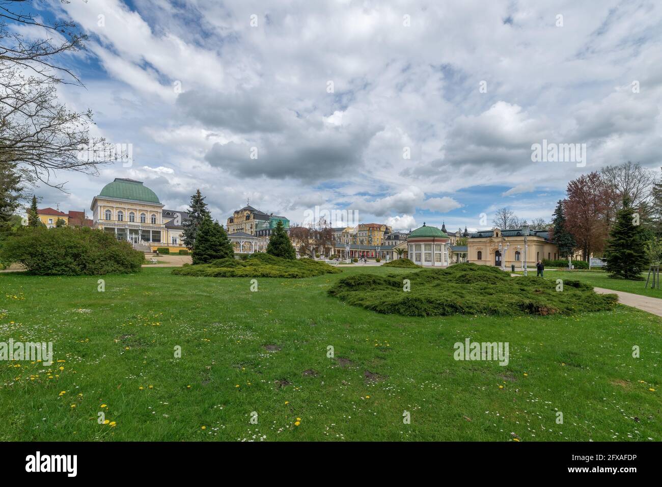 Frantiskovy Lazne (Franzensbad) - center of famous great Czech spa town in the western part of the Czech Republic - Europe Stock Photo