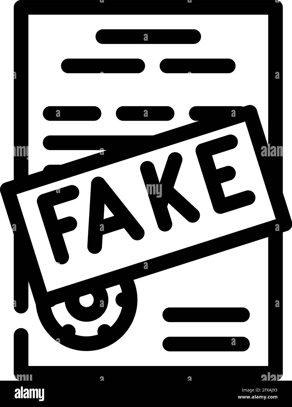 fake document line icon vector illustration Stock Vector Image & Art ...