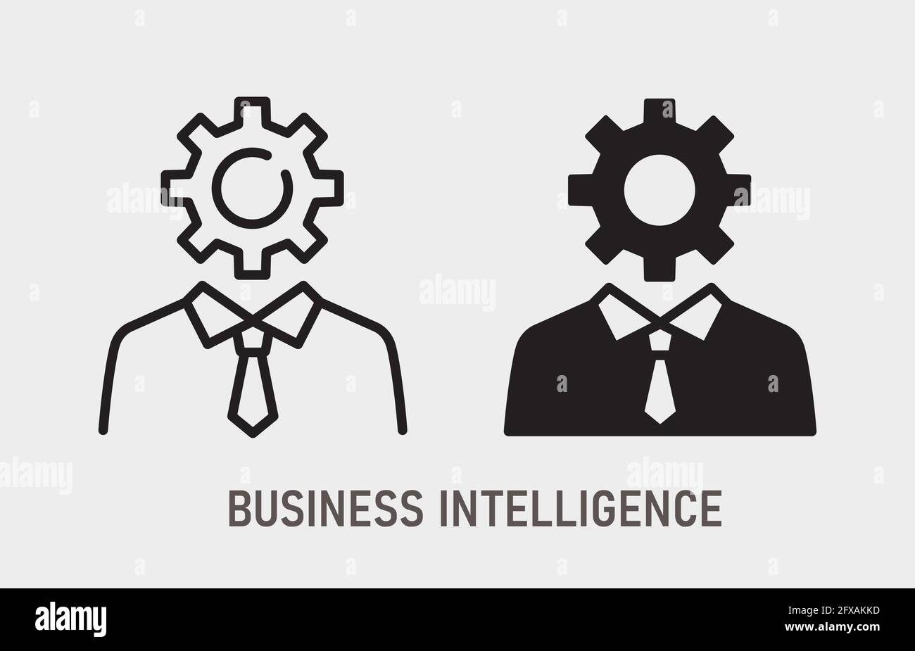 Business intelligence icon. Vector illustration isolated on white. Stock Vector