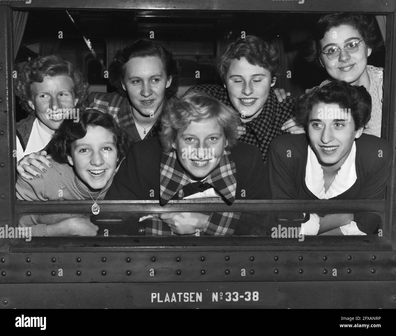 Dutch women swimming team 1951 Stock Photo Alamy