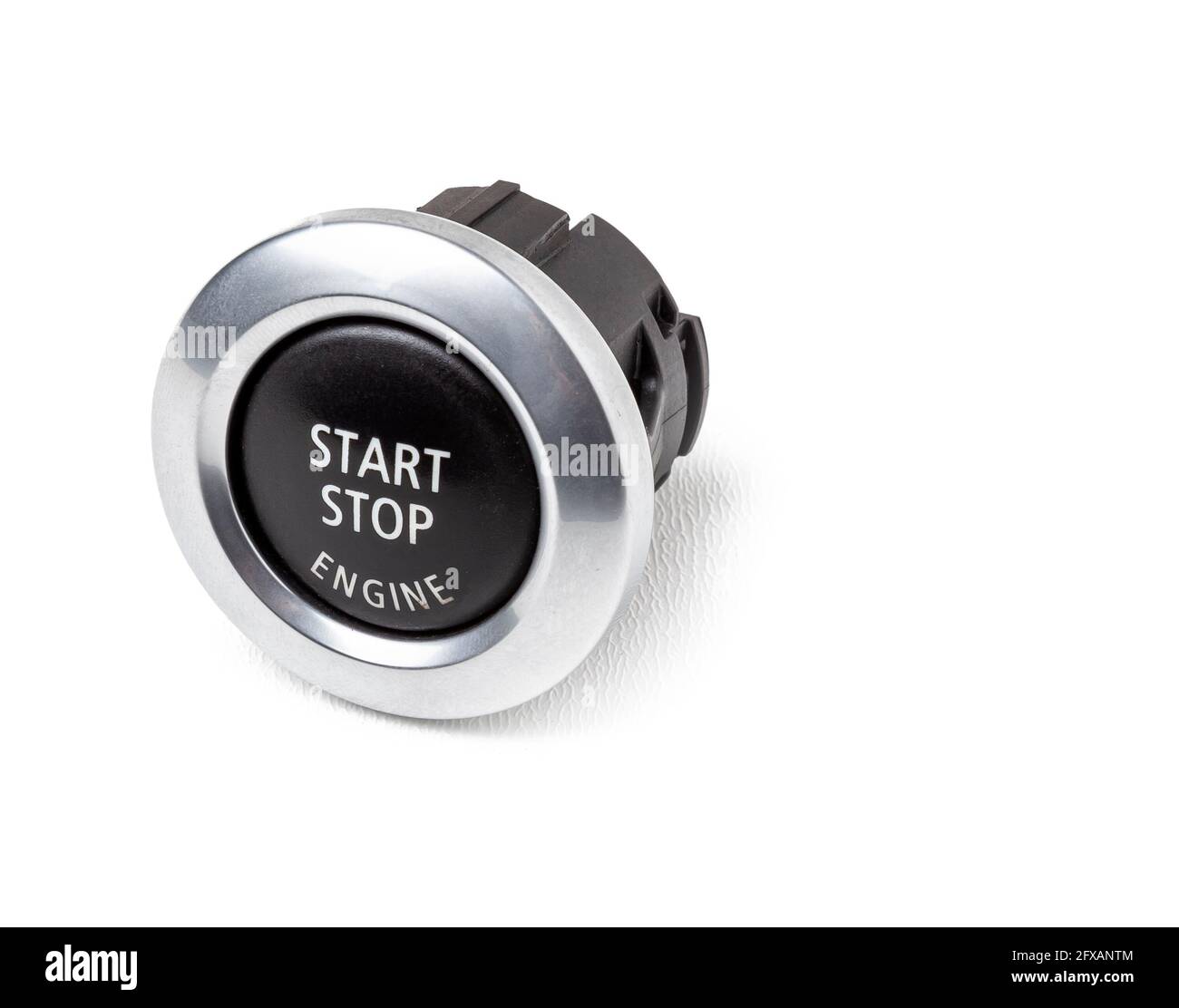 Button start and turn off the ignition of the car engine closeup on