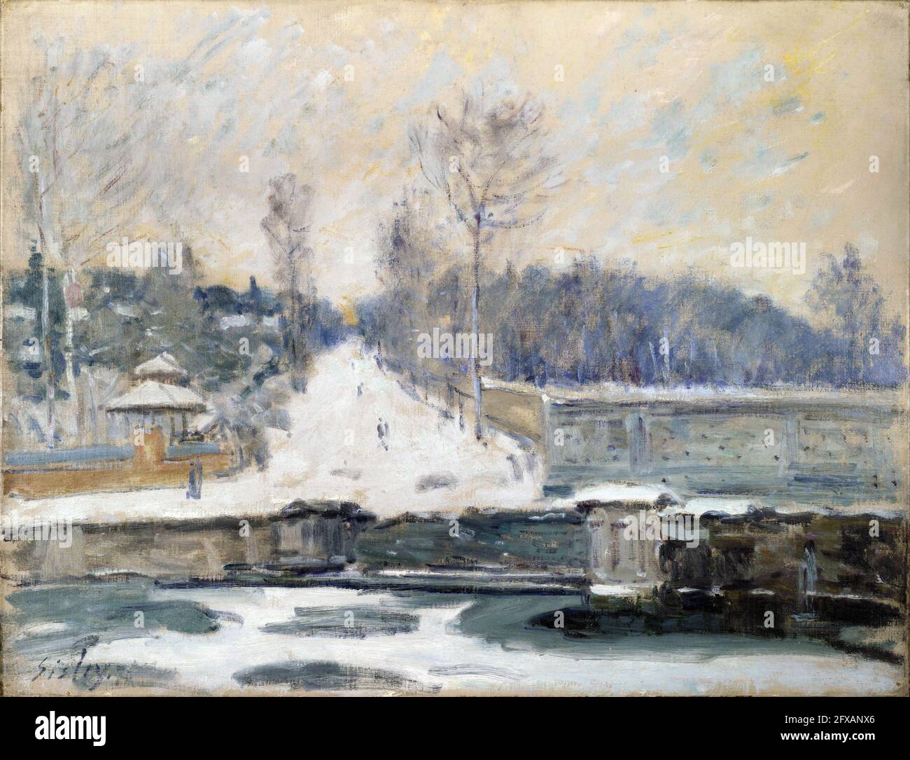 The Watering Place at Marly-le-Roi by Alfred Sisley (1839-1899), oil on canvas, c. 1875 Stock Photo