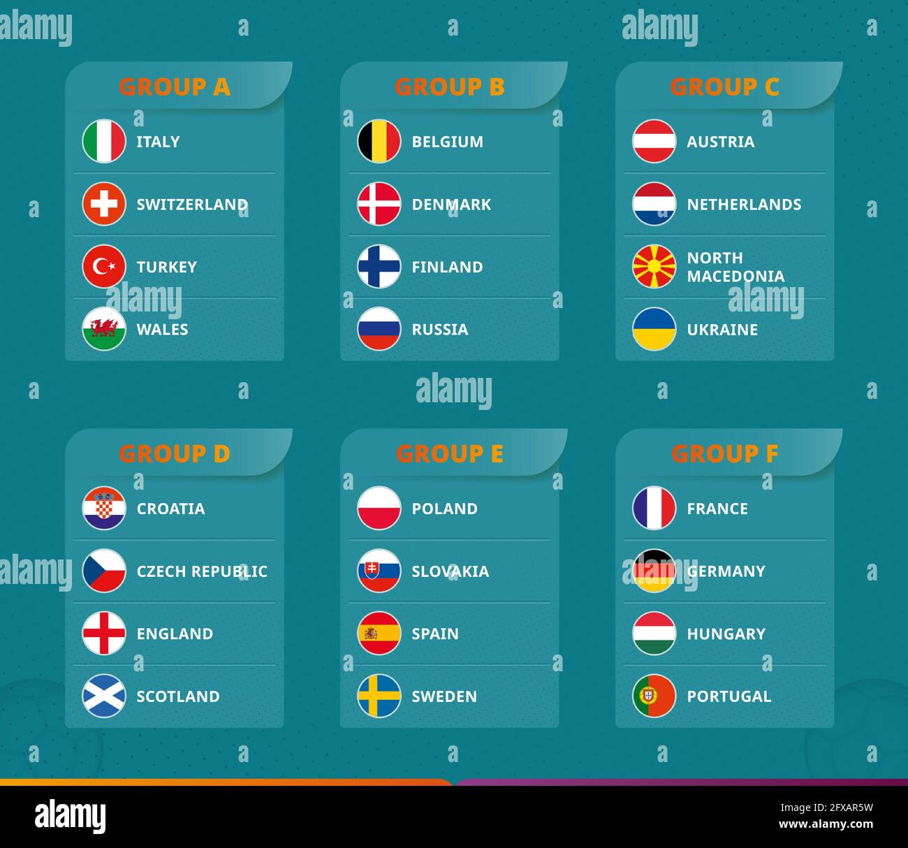 Illustration of EURO 2020 Group Stage. Scoring Table for Play, Win, Draw,  Lost, Points Stock Vector - Illustration of republic, country: 202068739