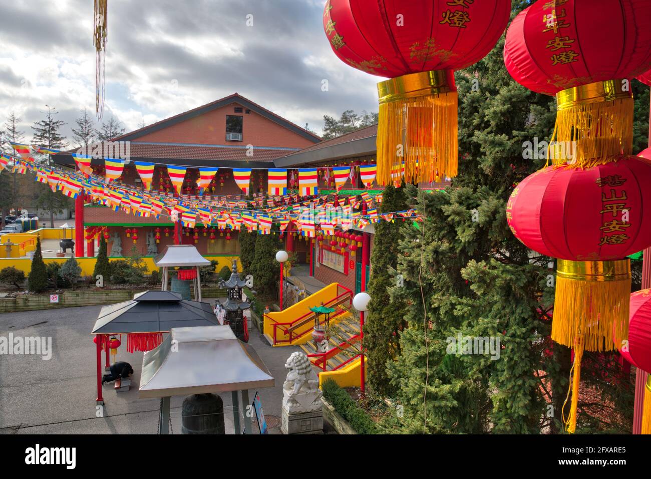 Chinese lantern used as decoration for Chines New Year in a Buddhist