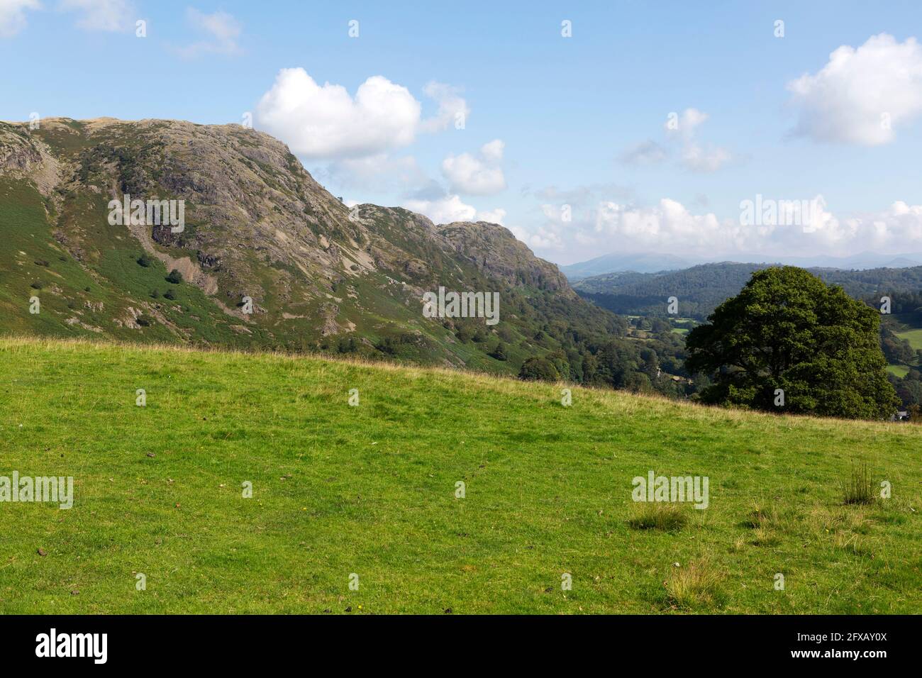 Countryside around the Old Man of Coniston in Cumbria, England. Stock Photo