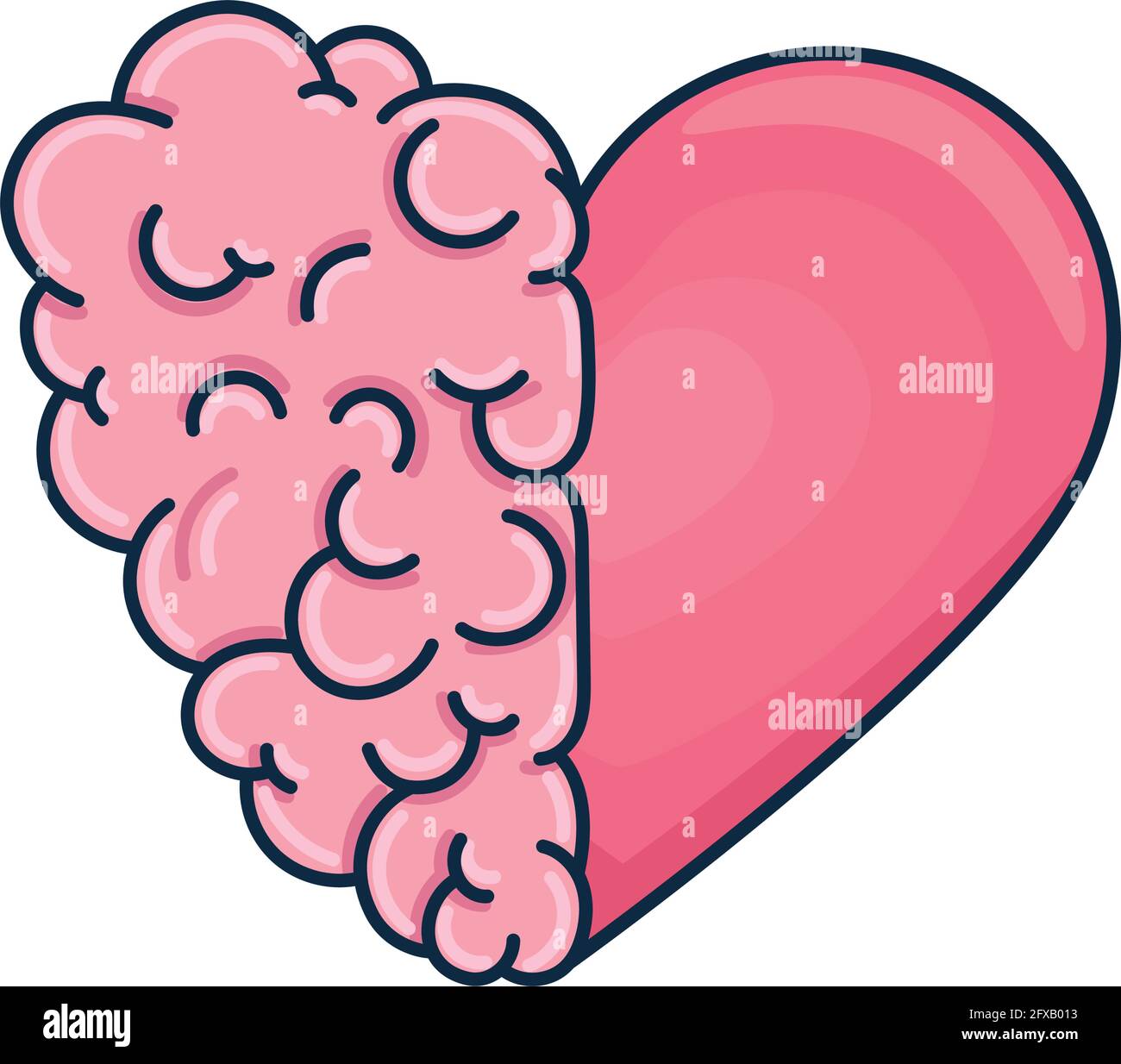 brain and heart Stock Vector