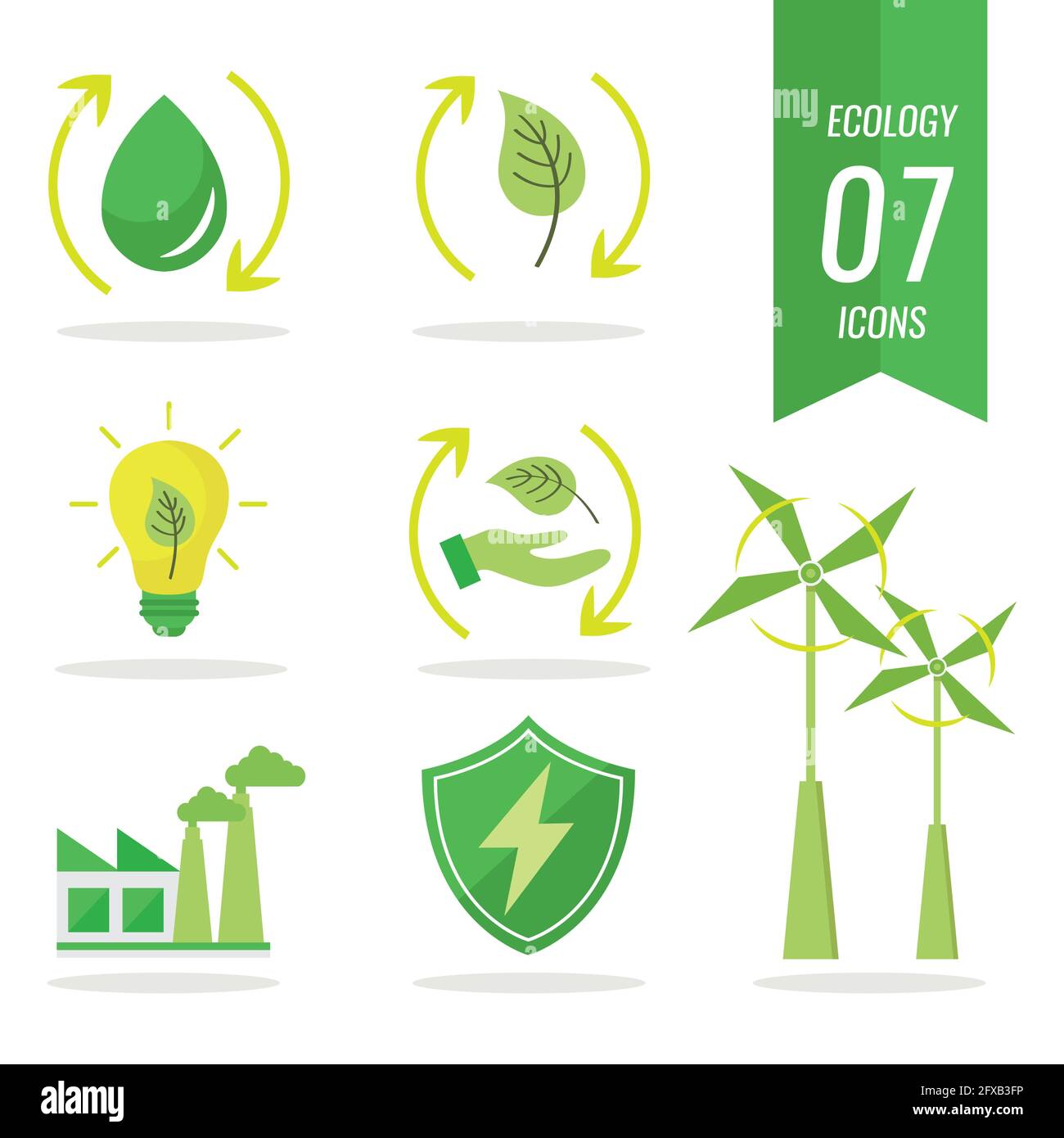 collection of icons green ecology Stock Vector Image & Art - Alamy