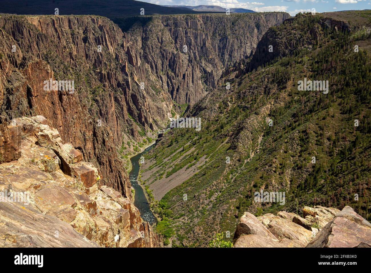 Black Canyon of the Gunnison National Park is an American national park located in western Colorado and managed by the National Park Service. Stock Photo