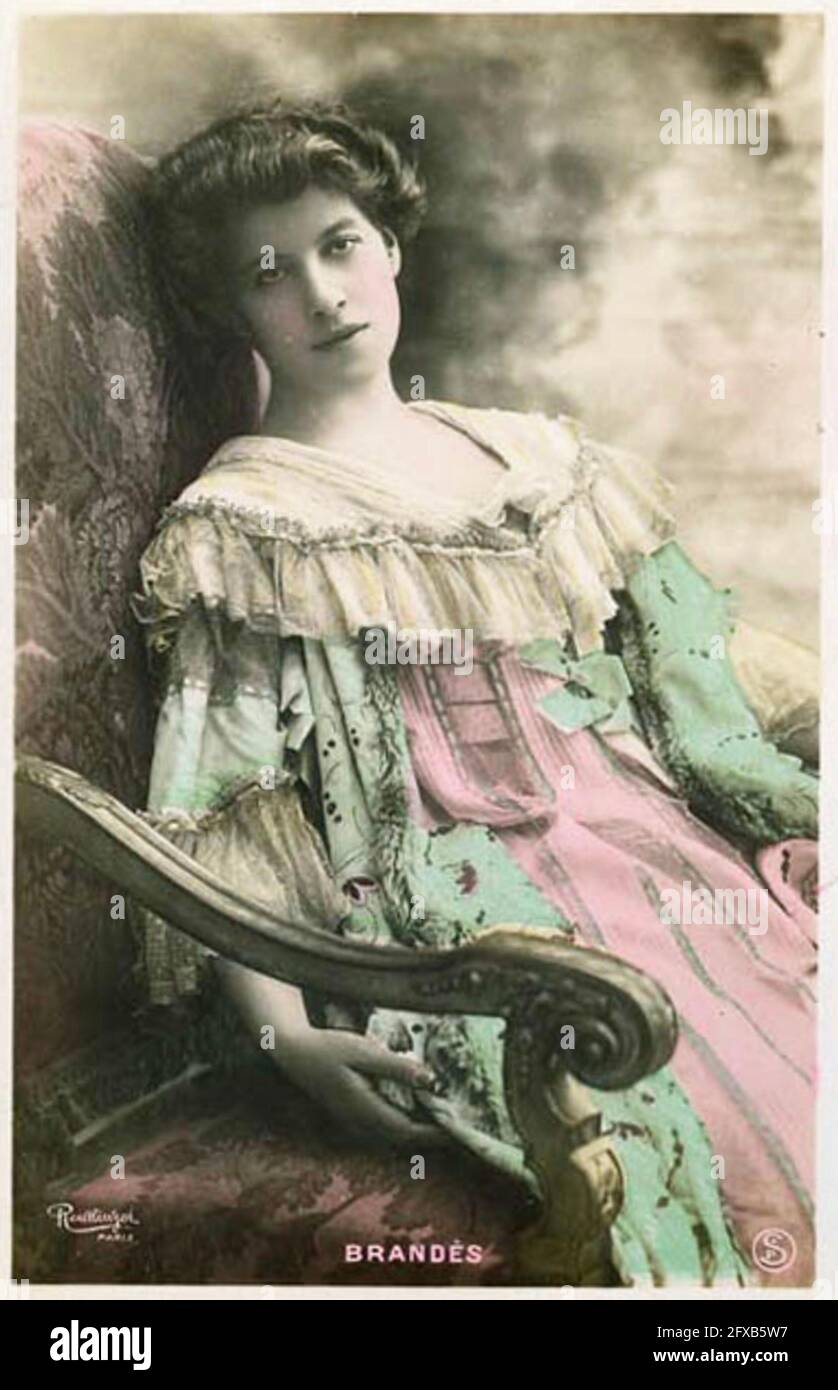 Léopold-Émile Reutlinger vintage photograph of Marthe Brandes. Stock Photo