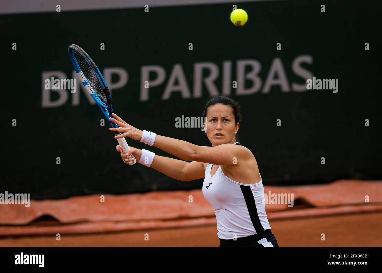 Lara Arrubarrena of Spain in action during the second qualifications round  at the Roland-Garros 2021, Grand Slam tennis tournament, Qualifying, on May  26, 2021 at Roland-Garros stadium in Paris, France - Photo