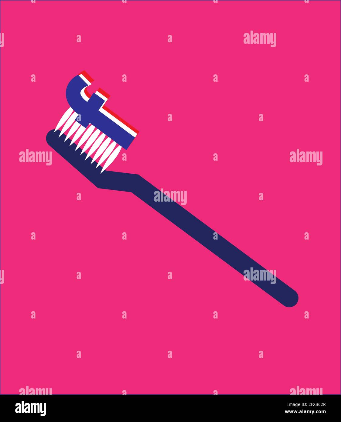 illustration of a toothbrush with toothpaste from social media icon ...