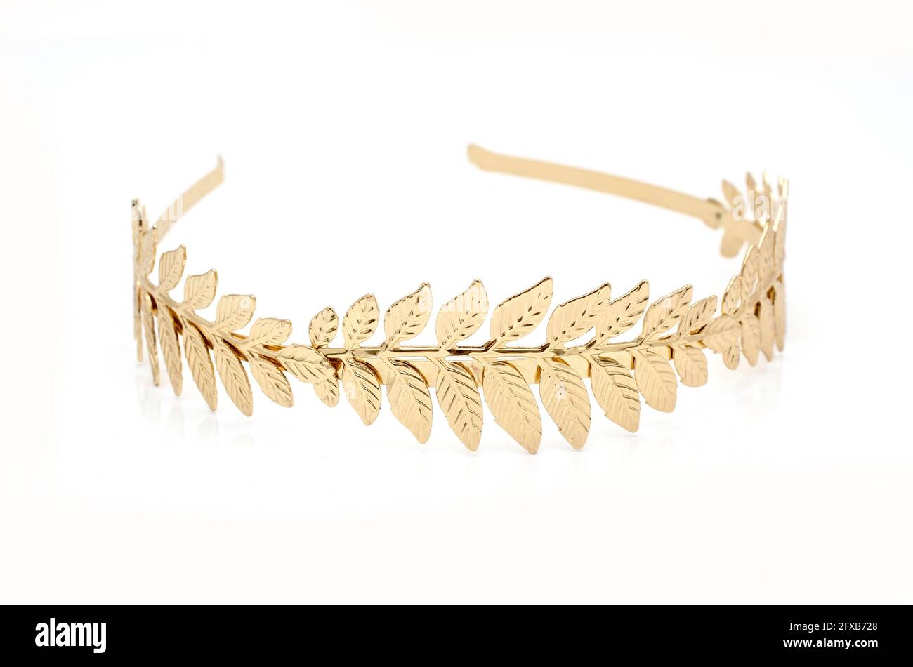 golden laurel wreath headband isolated on white Stock Photo Alamy