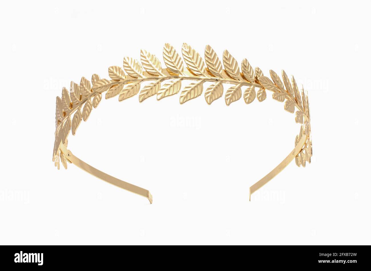 golden laurel wreath headband isolated on white Stock Photo Alamy