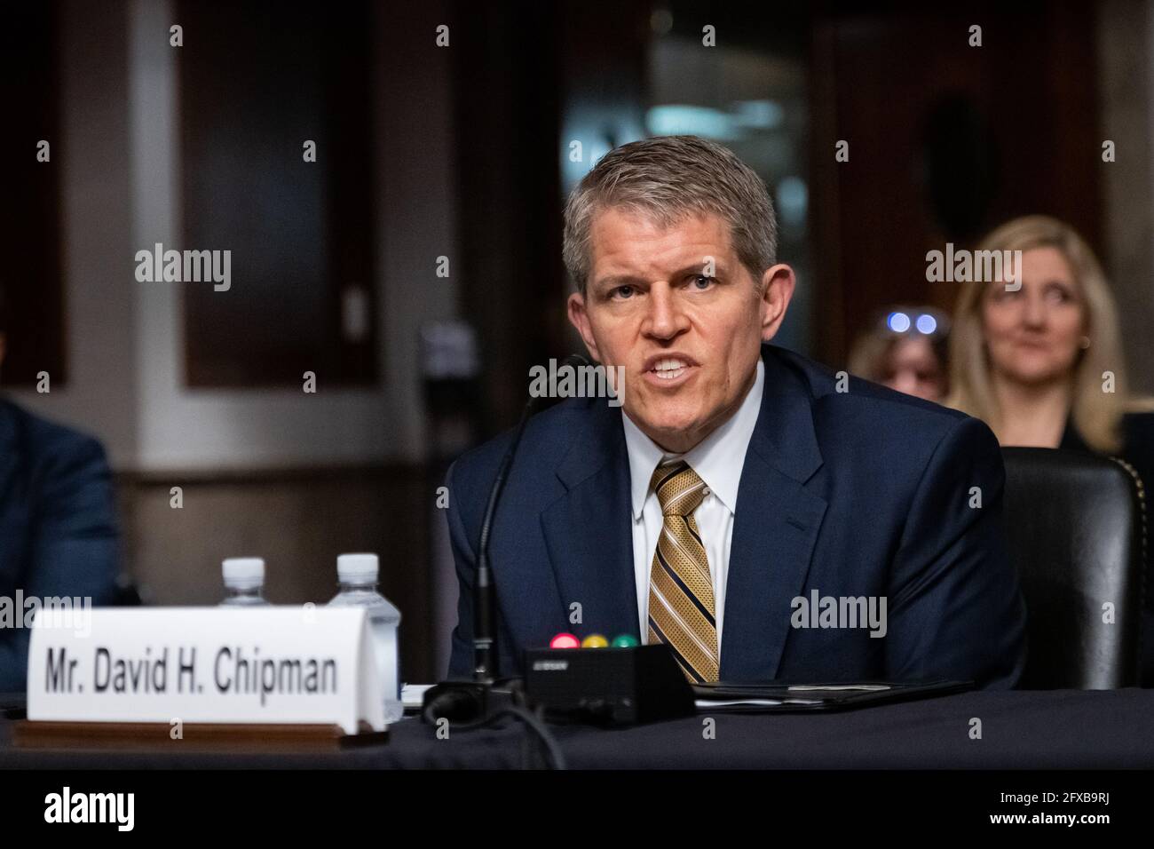 Washington, USA. 26th May, 2021. David Chipman, President Biden's nominee for Director of the Bureau of Alcohol, Tobacco, Firearms, and Explosives (ATF), testifies during a Senate Judiciary Committee confirmation hearing, at the U.S. Capitol, in Washington, DC, on Wednesday, May 26, 2021. The Senate Judiciary Committee heard testimony from multiple law enforcement agency nominations, including top level DEA and ATF nominees, and other Judicial and Department of Justice nominees. (Graeme Sloan/Sipa USA) Credit: Sipa USA/Alamy Live News Stock Photo