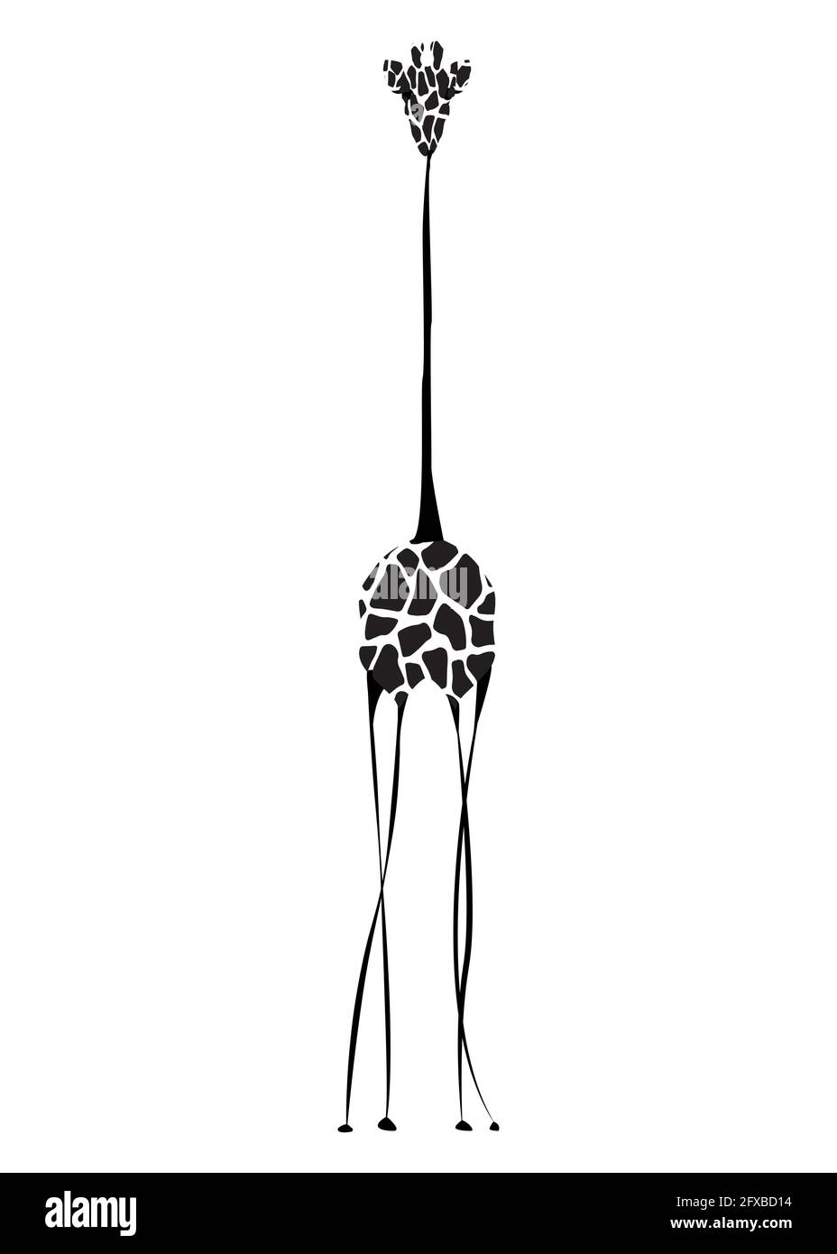 Giraffe Monogram Vector Illustration Silhouette Stock Vector