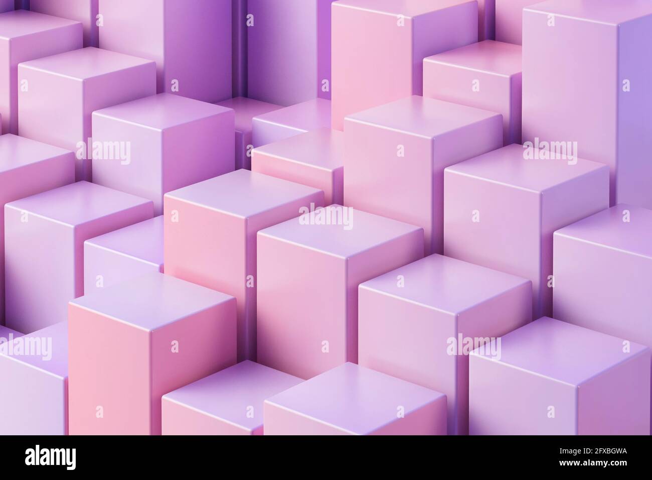 3D illustration of pink and purple cubes Stock Photo - Alamy