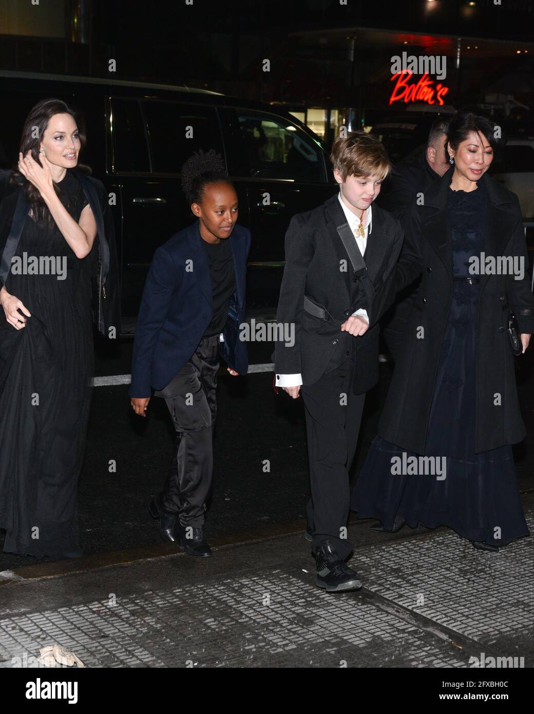 Angelina Jolie, Shiloh Jolie-Pitt, Zahara Jolie-Pitt, and Loung Ung attend the 2018 National Board Of Review Awards Gala at Cipriani 42nd Street on Ja Stock Photo