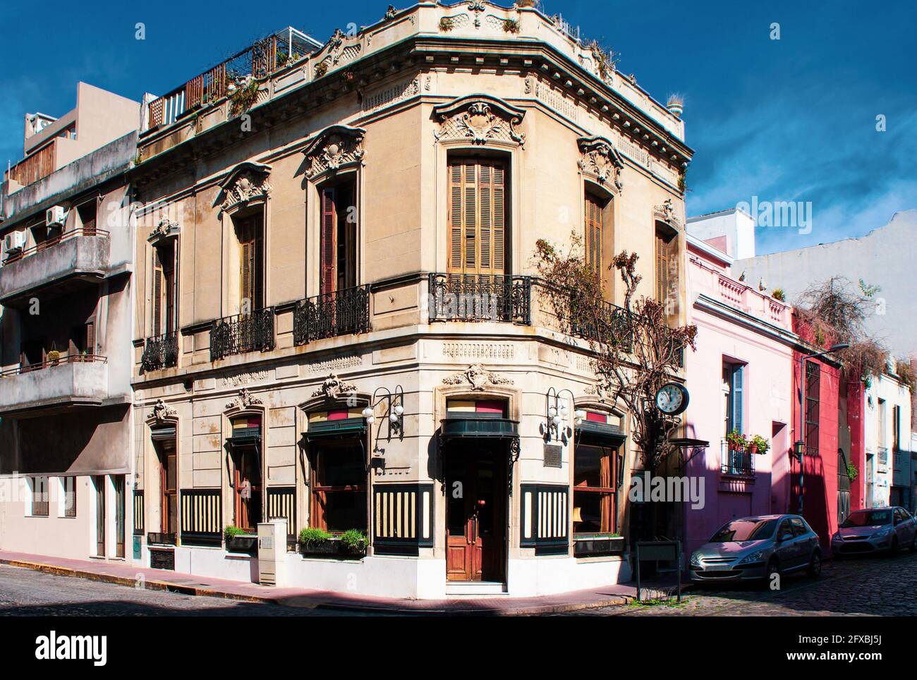 Restaurants and cafes of San Telmo - the oldest district of Buenos Aires. Stock Photo