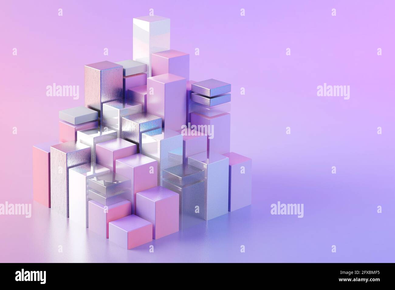 3D illustration of pink and purple cubes Stock Photo - Alamy