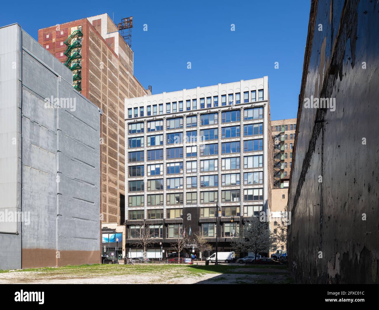 Studebaker/Brunswick building at Columbia College Chicago designed by Solon Beman Stock Photo
