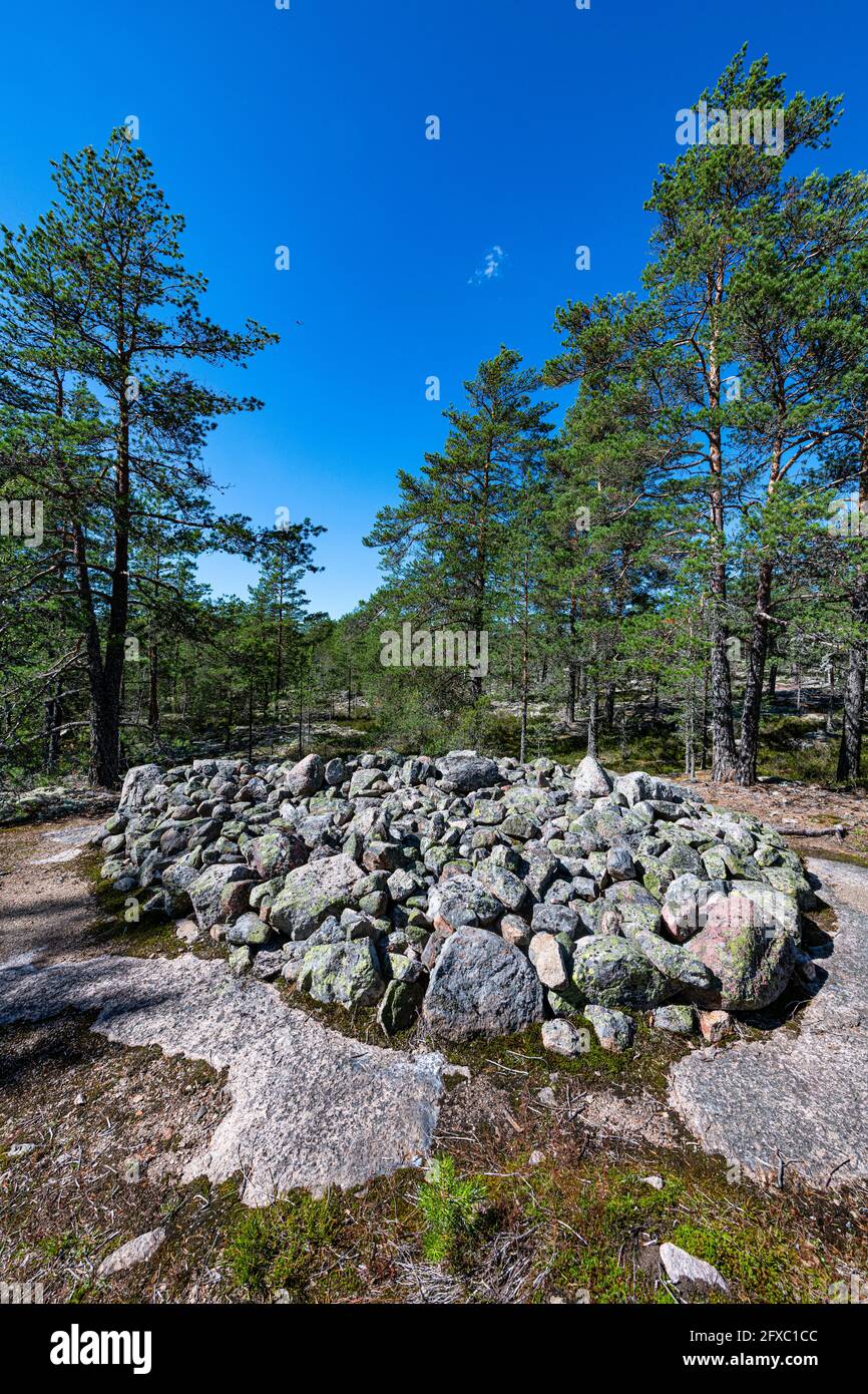 Finland, Rauma, Bronze Age burial site of Sammallahdenmaki Stock Photo